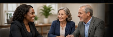 Advisor welcoming clients