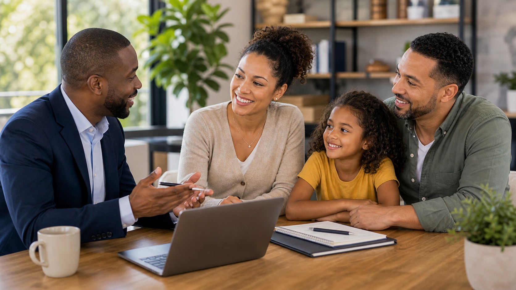 Family reviewing health coverage with a Legacy United advisor