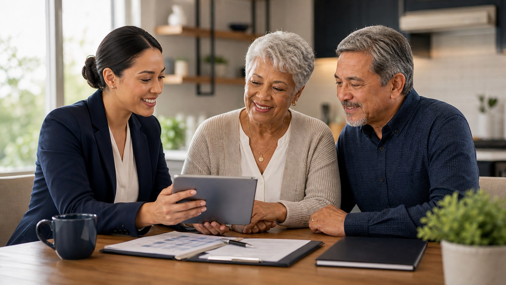 Retired couple reviewing Medicare options together on a tablet